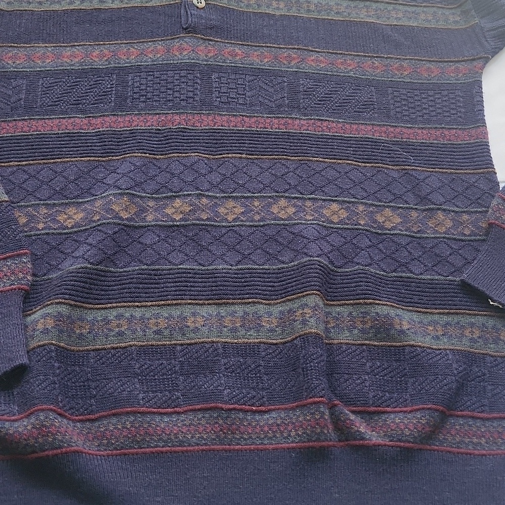 Vintage Blue  Patterned Sweater - Picture 3 of 8